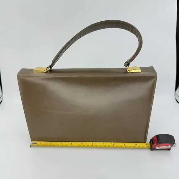 Vintage 1950s Dafar Brown Leather Handbag Purse - Picture 15 of 15